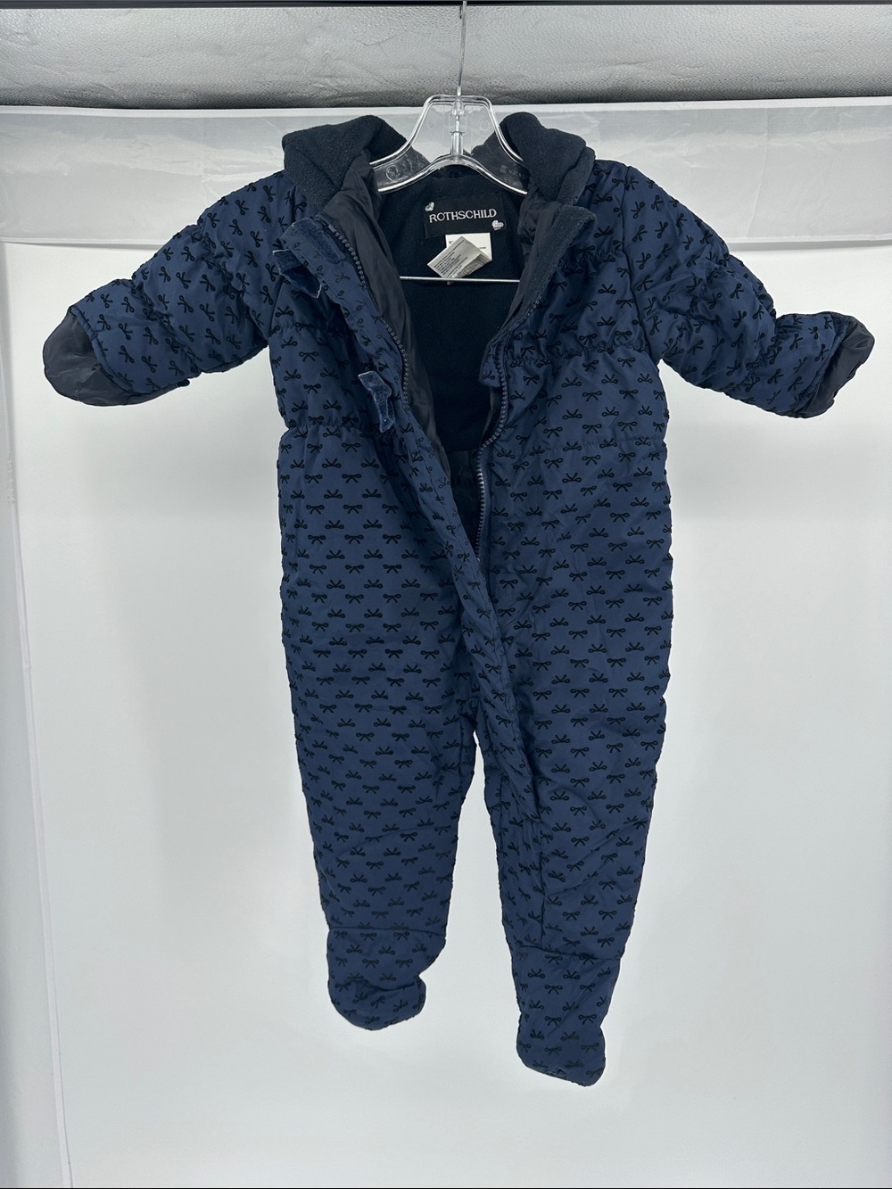 Rothschild Navy Quilted Infant One-Piece Footie with Hood